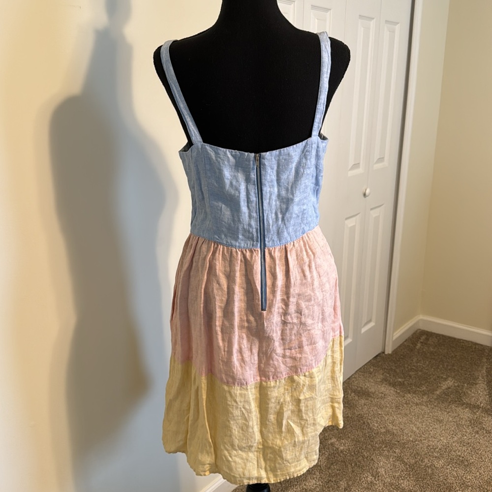 Cynthia Rowley linen colorful dress L - Picture 3 of 6
